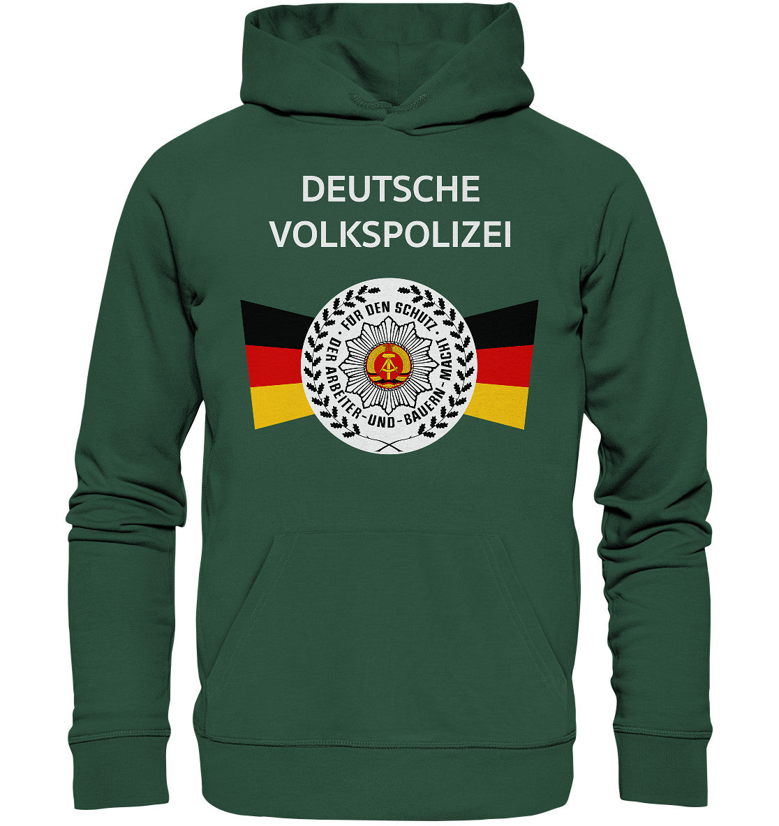 DDR Ostalgie Kapuze / Organic Hoodie Unisex • DEUTSCHE VOLKSPOLIZEI - ORIGINAL WIMPEL