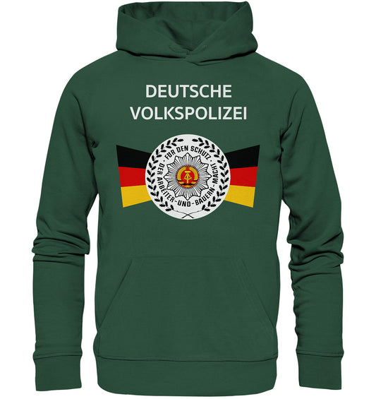 DDR Ostalgie Kapuze / Organic Hoodie Unisex • DEUTSCHE VOLKSPOLIZEI - ORIGINAL WIMPEL