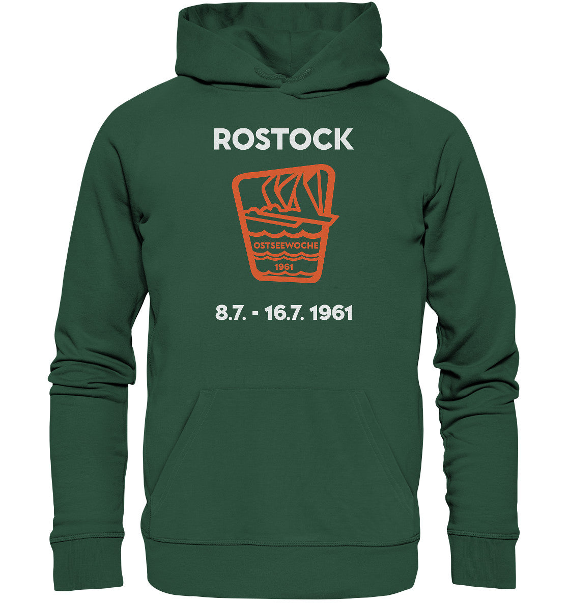DDR Ostalgie Kapuze / Organic Hoodie Unisex • OSTSEEWOCHE ROSTOCK 1961