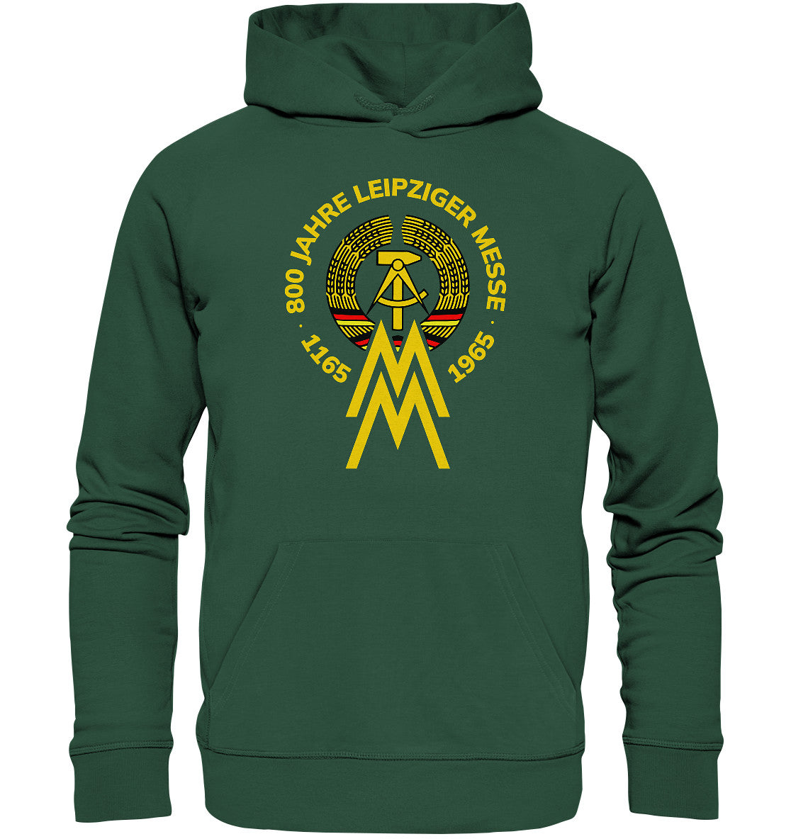 DDR Ostalgie Kapuze / Organic Hoodie Unisex • 800 JAHRE LEIPZIGER MESSE