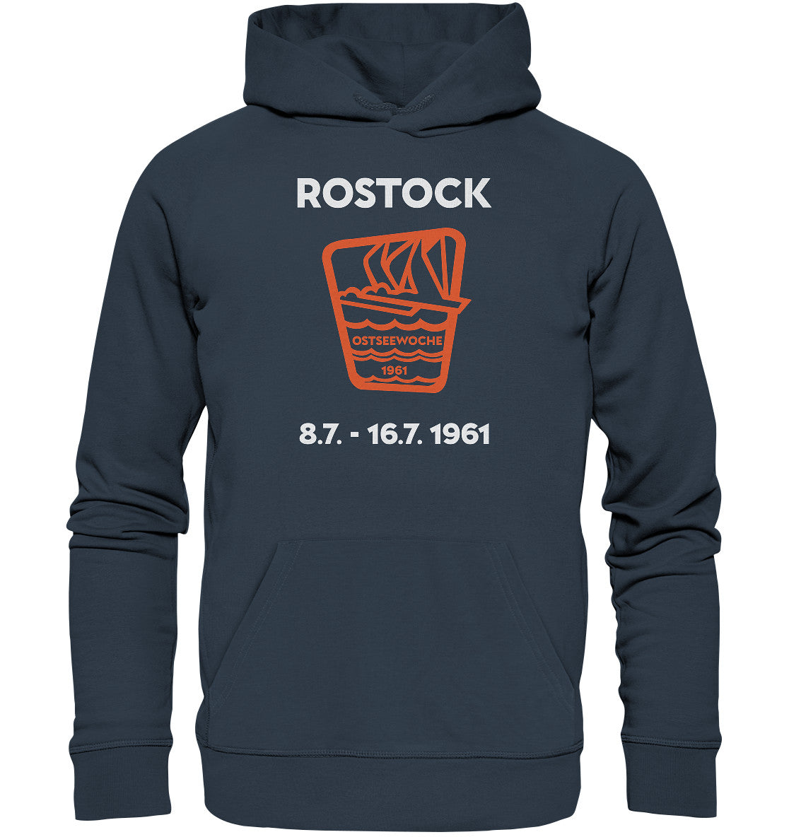 DDR Ostalgie Kapuze / Organic Hoodie Unisex • OSTSEEWOCHE ROSTOCK 1961