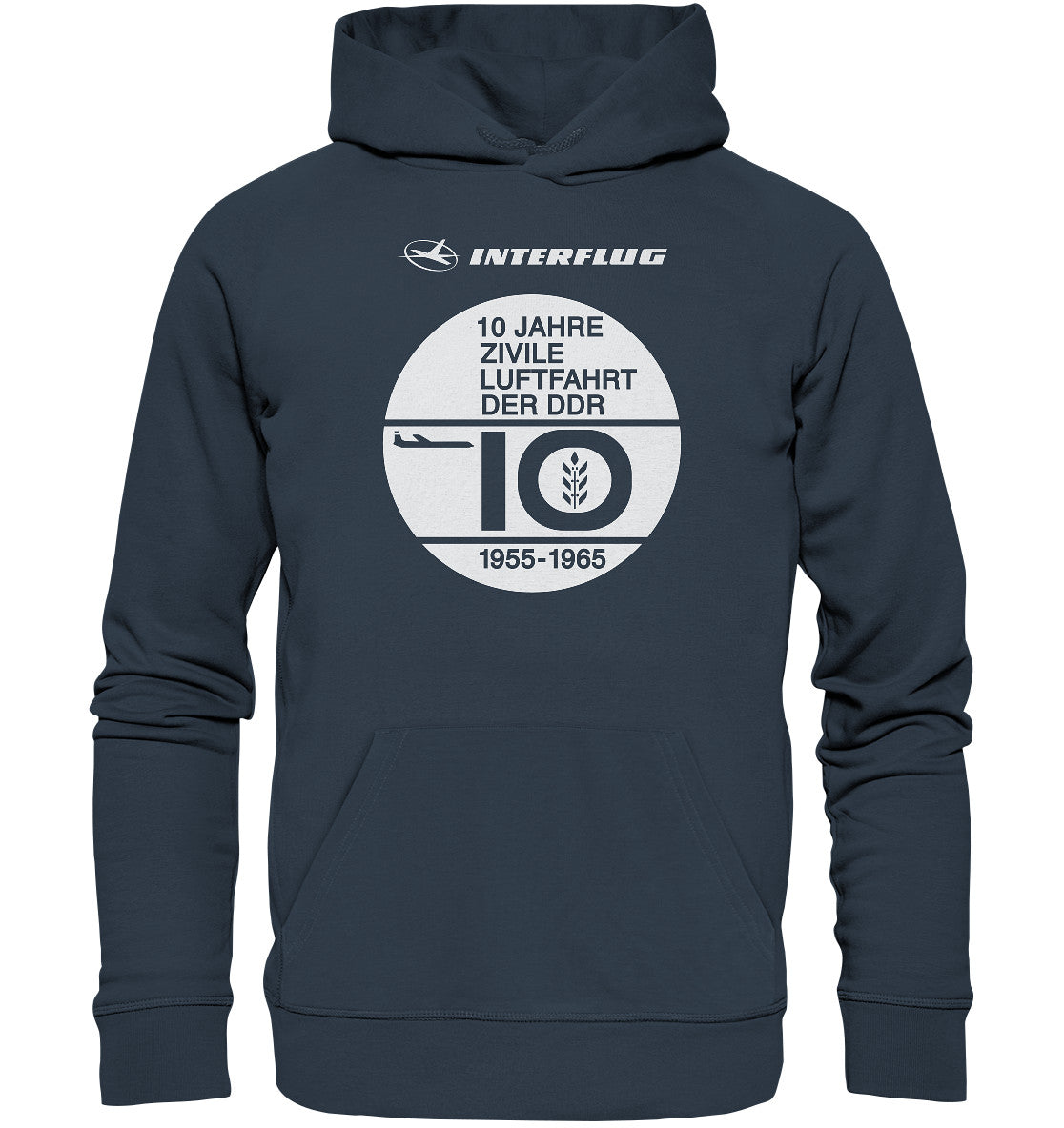 DDR Ostalgie Kapuze / Organic Hoodie Unisex • 10 JAHRE INTERFLUG