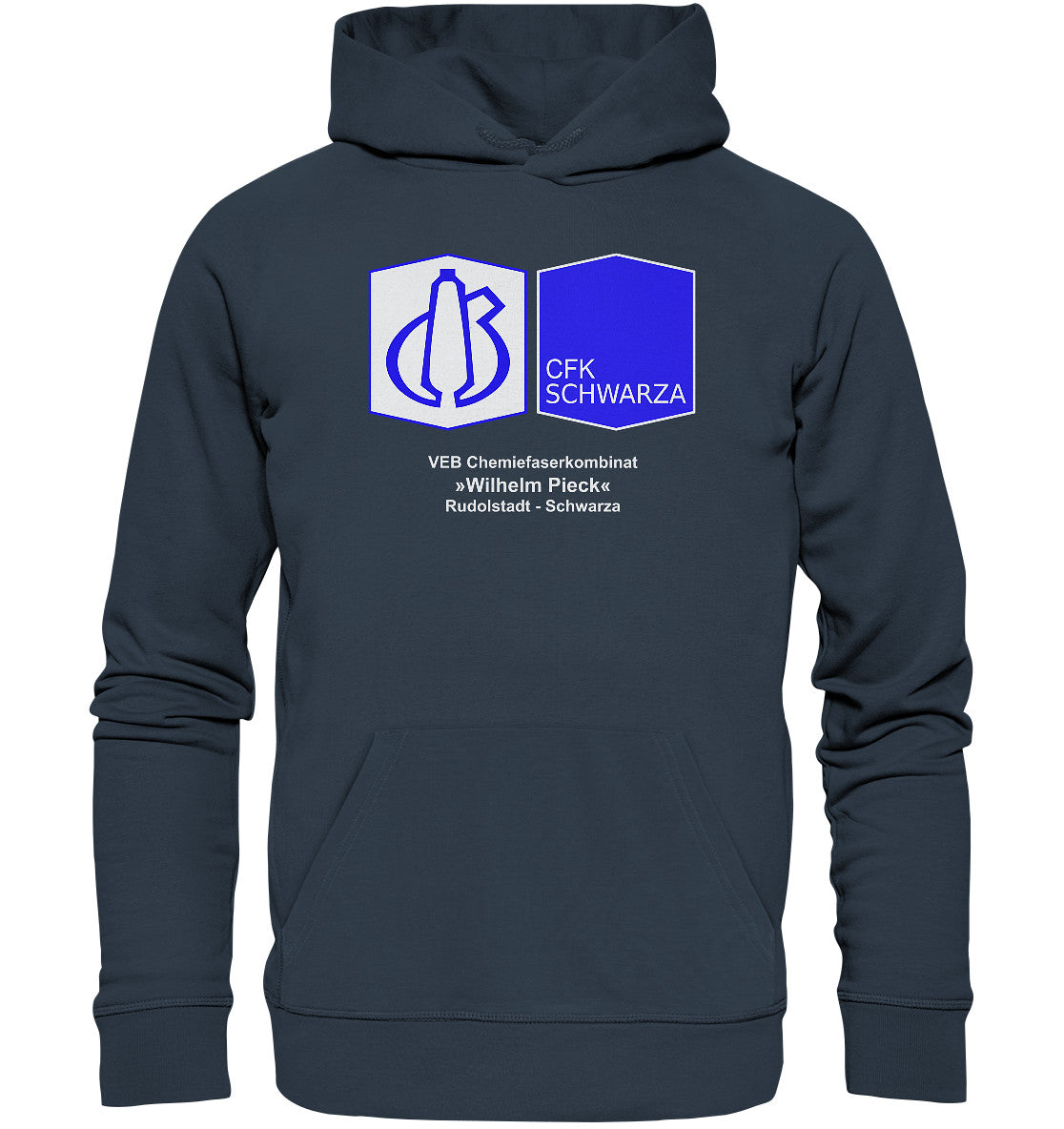 DDR Ostalgie Kapuze / Organic Hoodie Unisex • VEB CHEMIEFASERKOMBINAT RUDOLSTADT-SCHWARZA