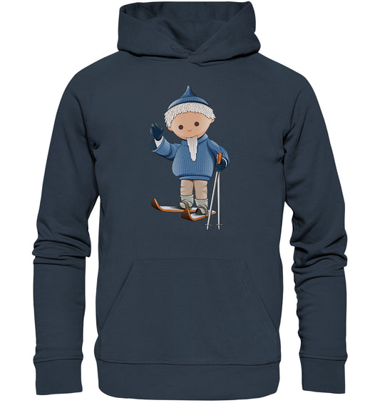 DDR Ostalgie Kapuze / Organic Hoodie Unisex • UNSER SANDMÄNNCHEN - AUF SKIERN (PU 422)