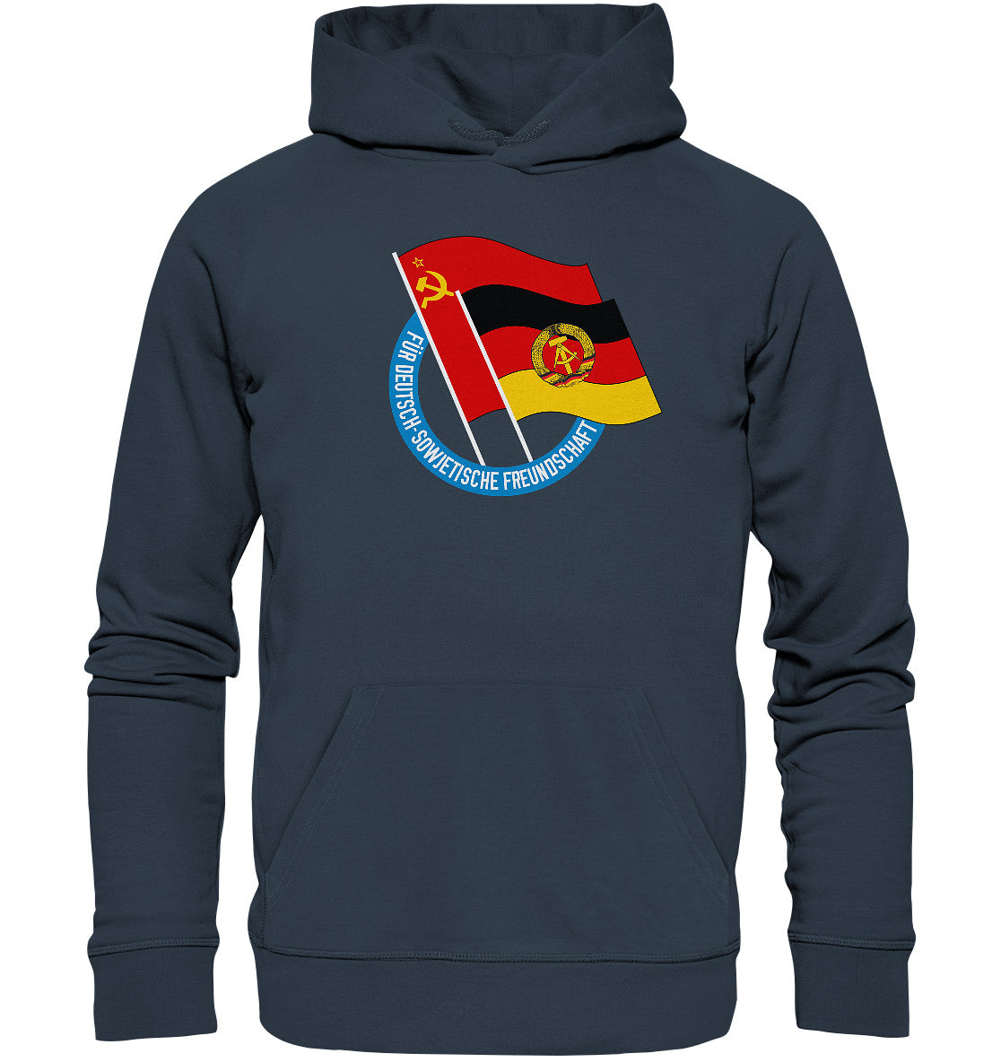 DDR Ostalgie Kapuze / Organic Hoodie Unisex • DEUTSCH SOWJETISCHE FREUNDSCHAFT - dunkel