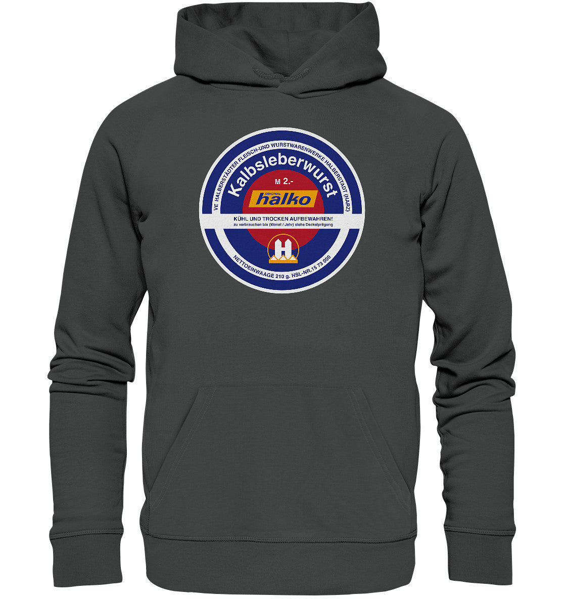 DDR Ostalgie Kapuze / Organic Hoodie Unisex • HALBERSTÄDTER WURSTWAREN - KALBSLEBERWURST