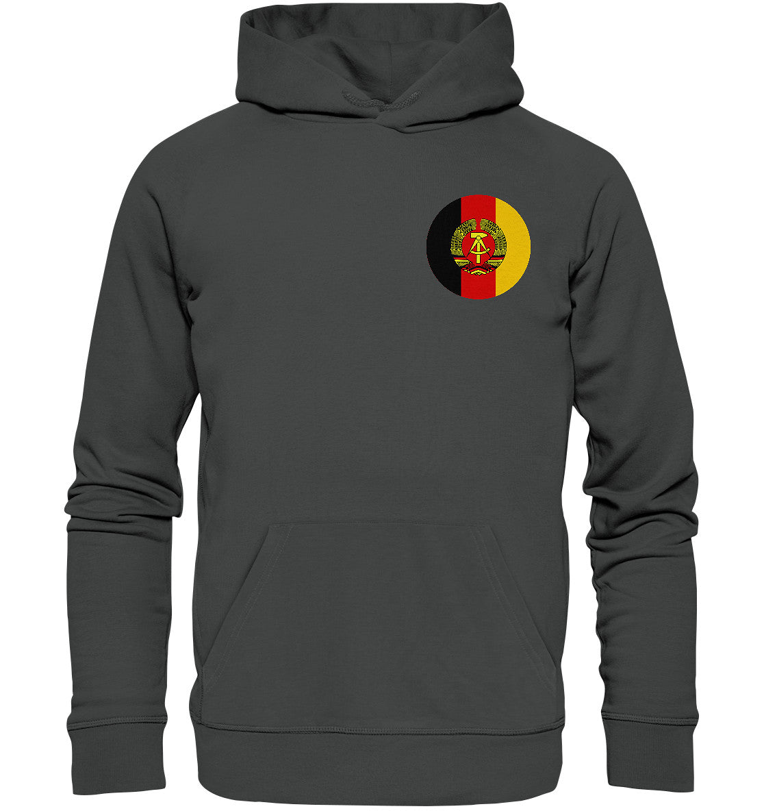 DDR Ostalgie Kapuze / Organic Hoodie Unisex • NVA - BRUST BADGE