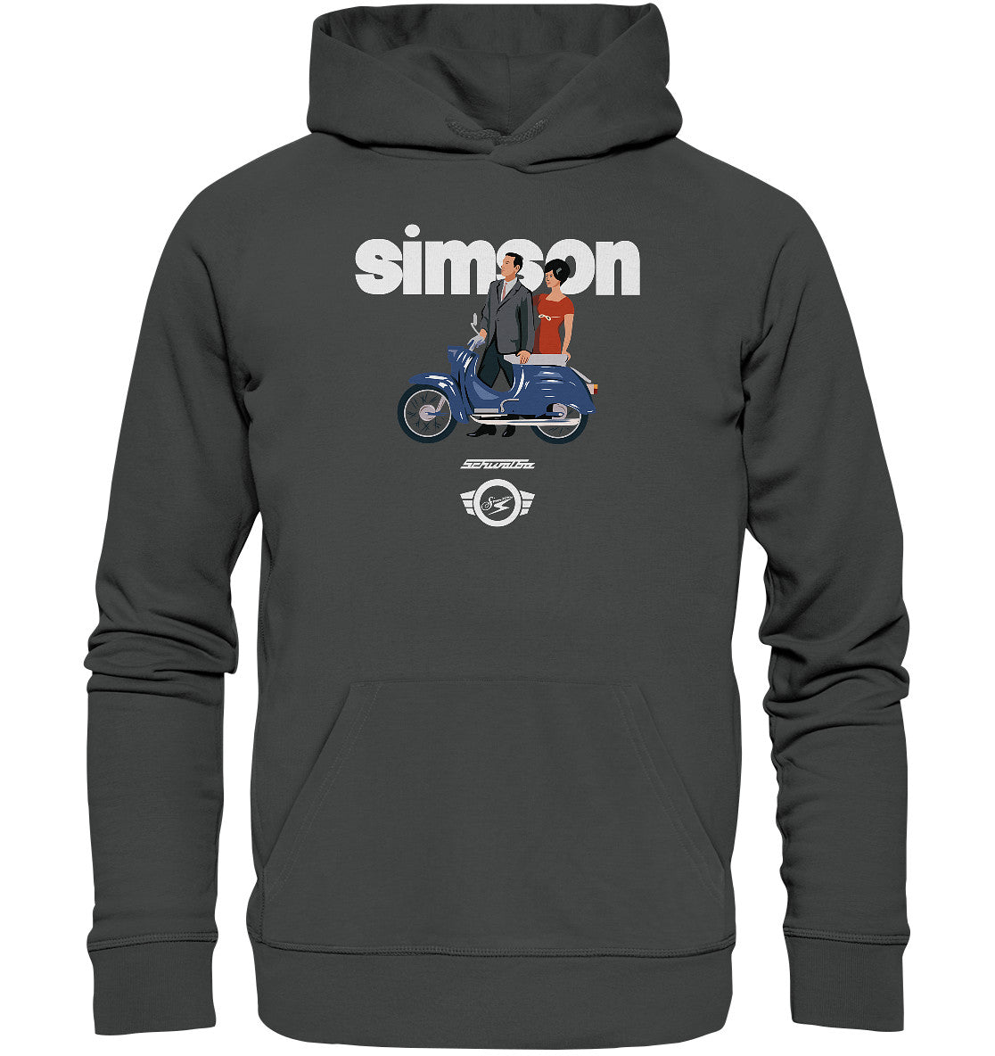 DDR Ostalgie Kapuze / Organic Hoodie Unisex • SIMSON SCHWALBE - ORIGINAL WERBUNG 1964