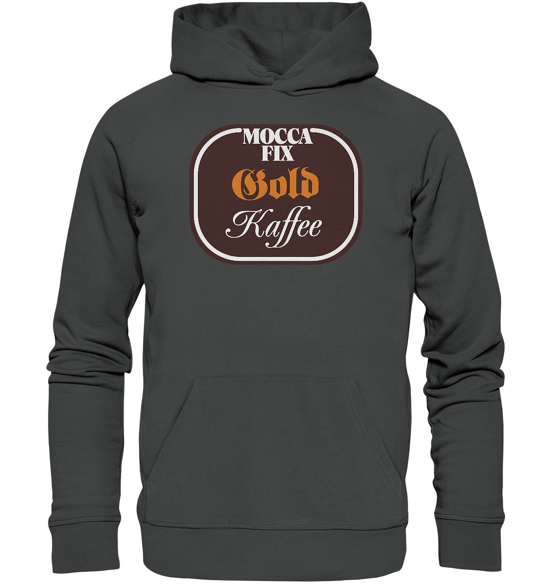 DDR Ostalgie Kapuze / Organic Hoodie Unisex • MOCCA FIX GOLD KAFFEE