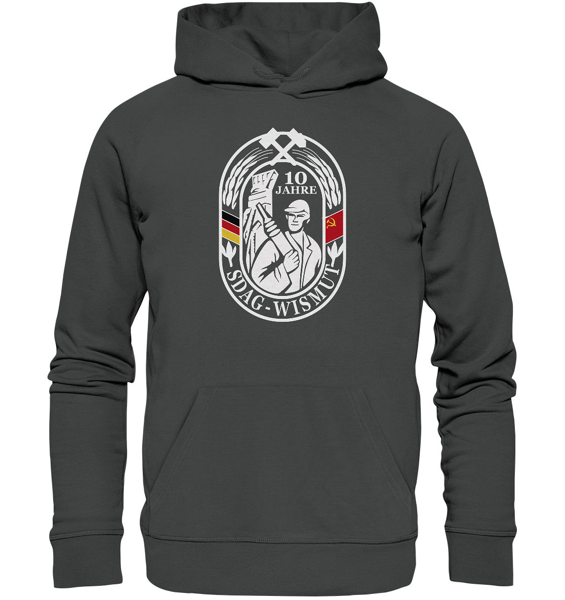 DDR Ostalgie Kapuze / Organic Hoodie Unisex • 10 JAHRE SDAG WISMUT