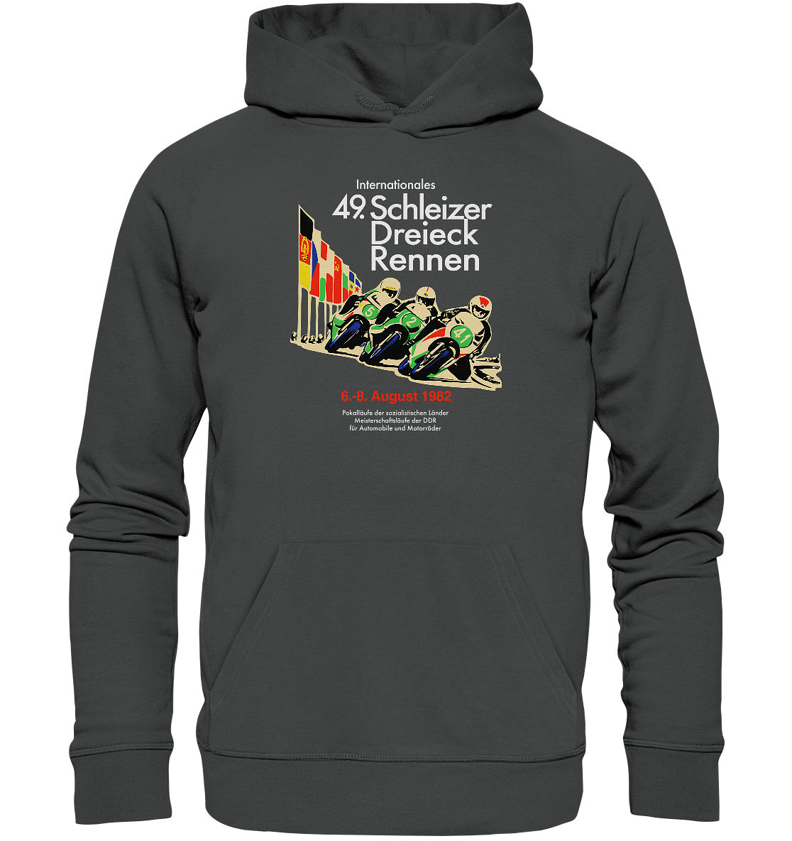 DDR Ostalgie Kapuze / Organic Hoodie Unisex • SCHLEIZER DREIECK-RENNEN DDR 1982