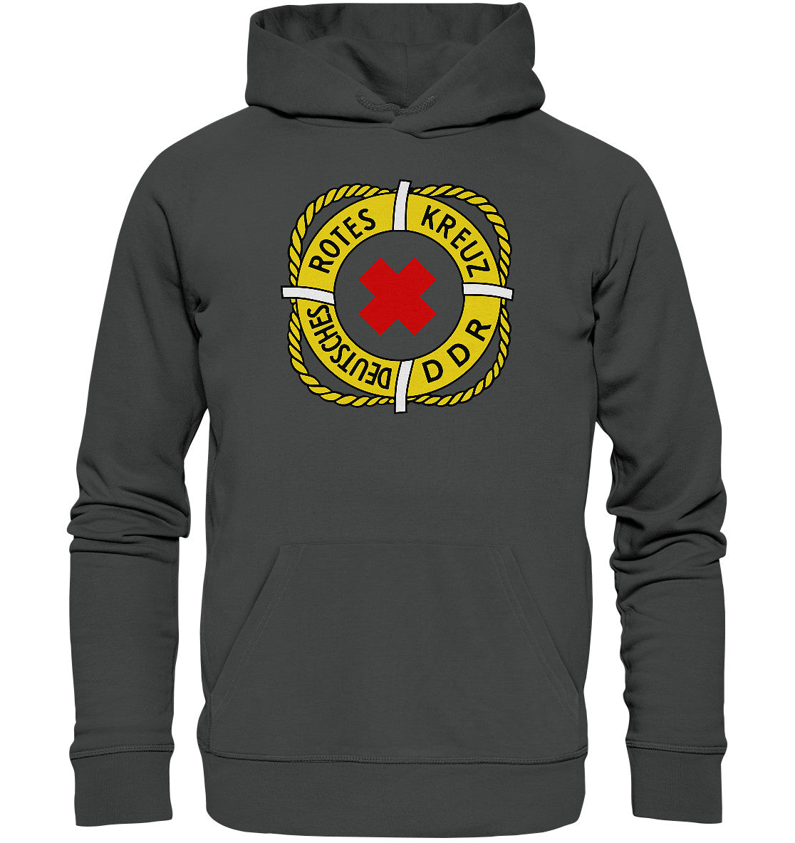 DDR Ostalgie Kapuze / Organic Hoodie Unisex • DEUTSCHES ROTES KREUZ DDR RETTUNG