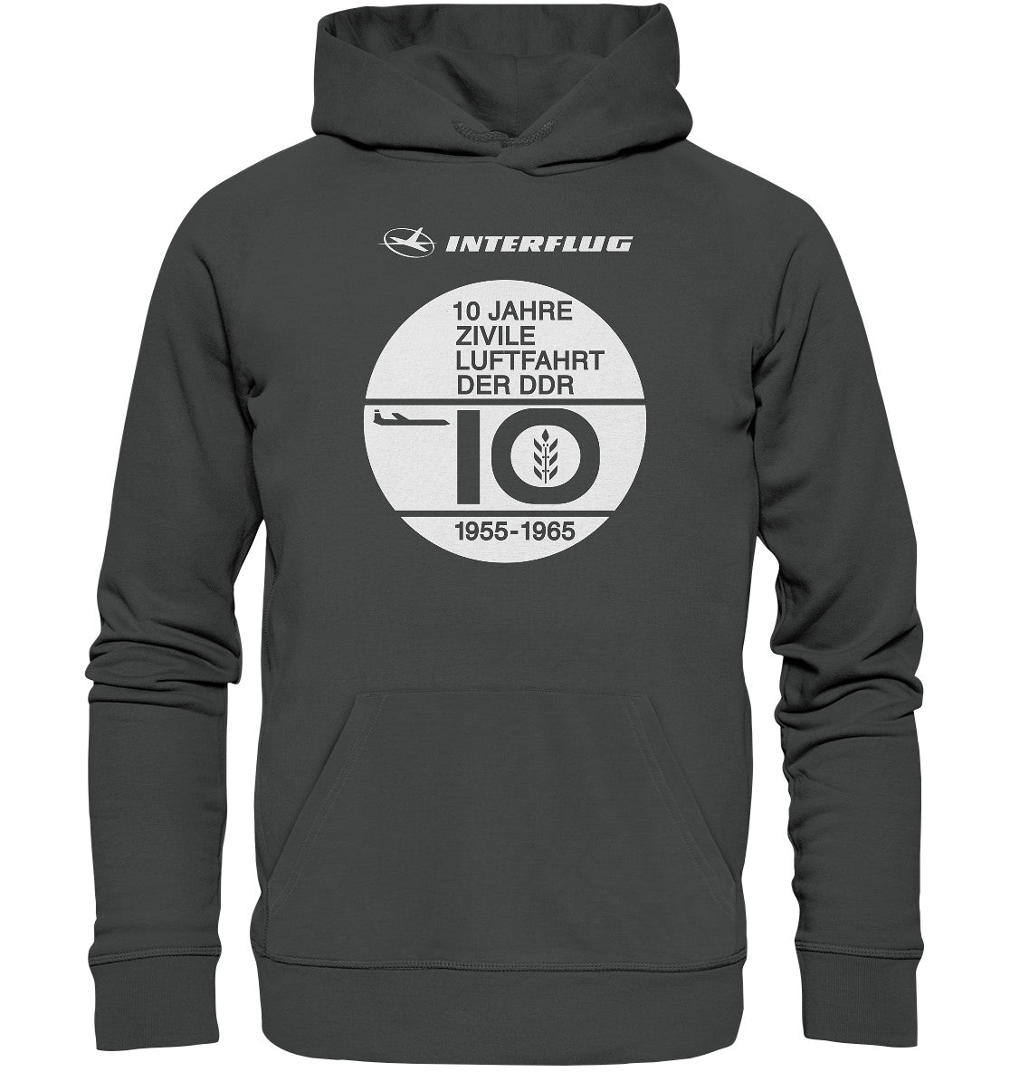DDR Ostalgie Kapuze / Organic Hoodie Unisex • 10 JAHRE INTERFLUG
