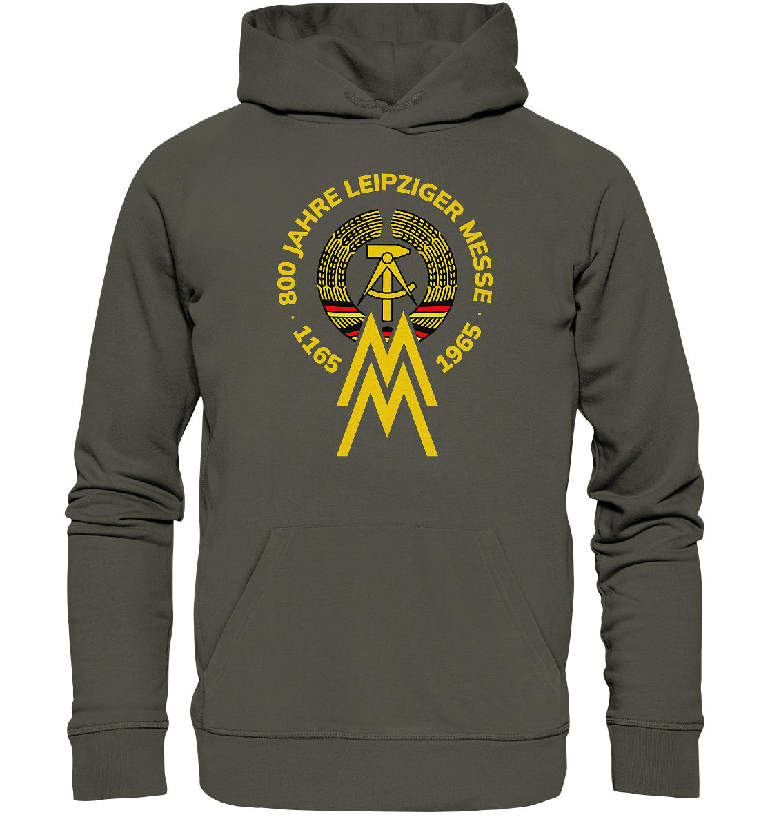 DDR Ostalgie Kapuze / Organic Hoodie Unisex • 800 JAHRE LEIPZIGER MESSE