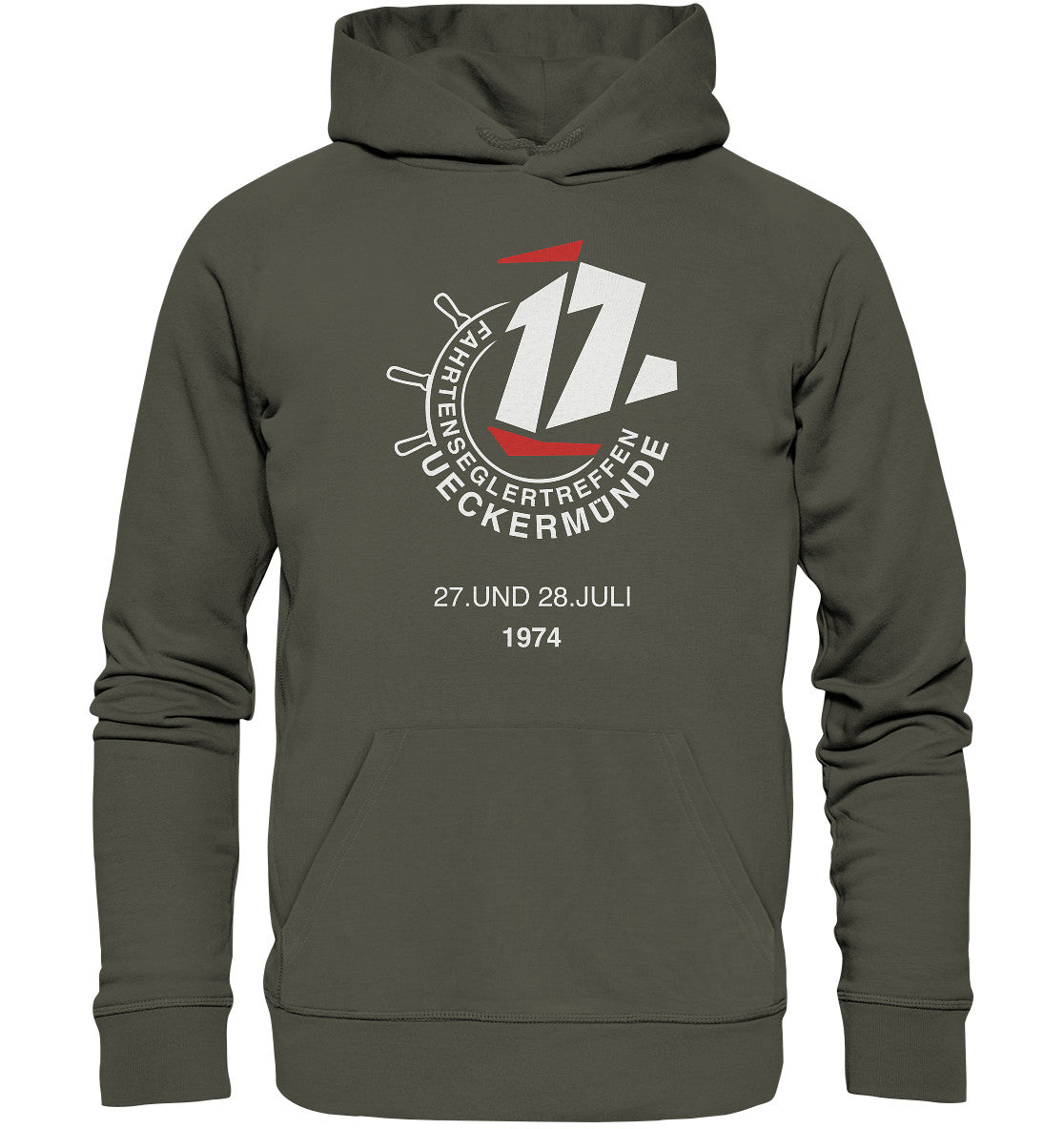 DDR Ostalgie Kapuze / Organic Hoodie Unisex • FAHRTENSEGLERTREFFEN UCKERMÜNDE 1974