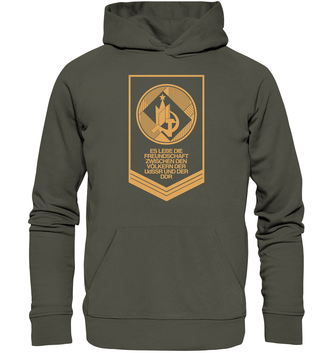 DDR Ostalgie Kapuze / Organic Hoodie Unisex • FREUNDSCHAFT UDSSR - DDR