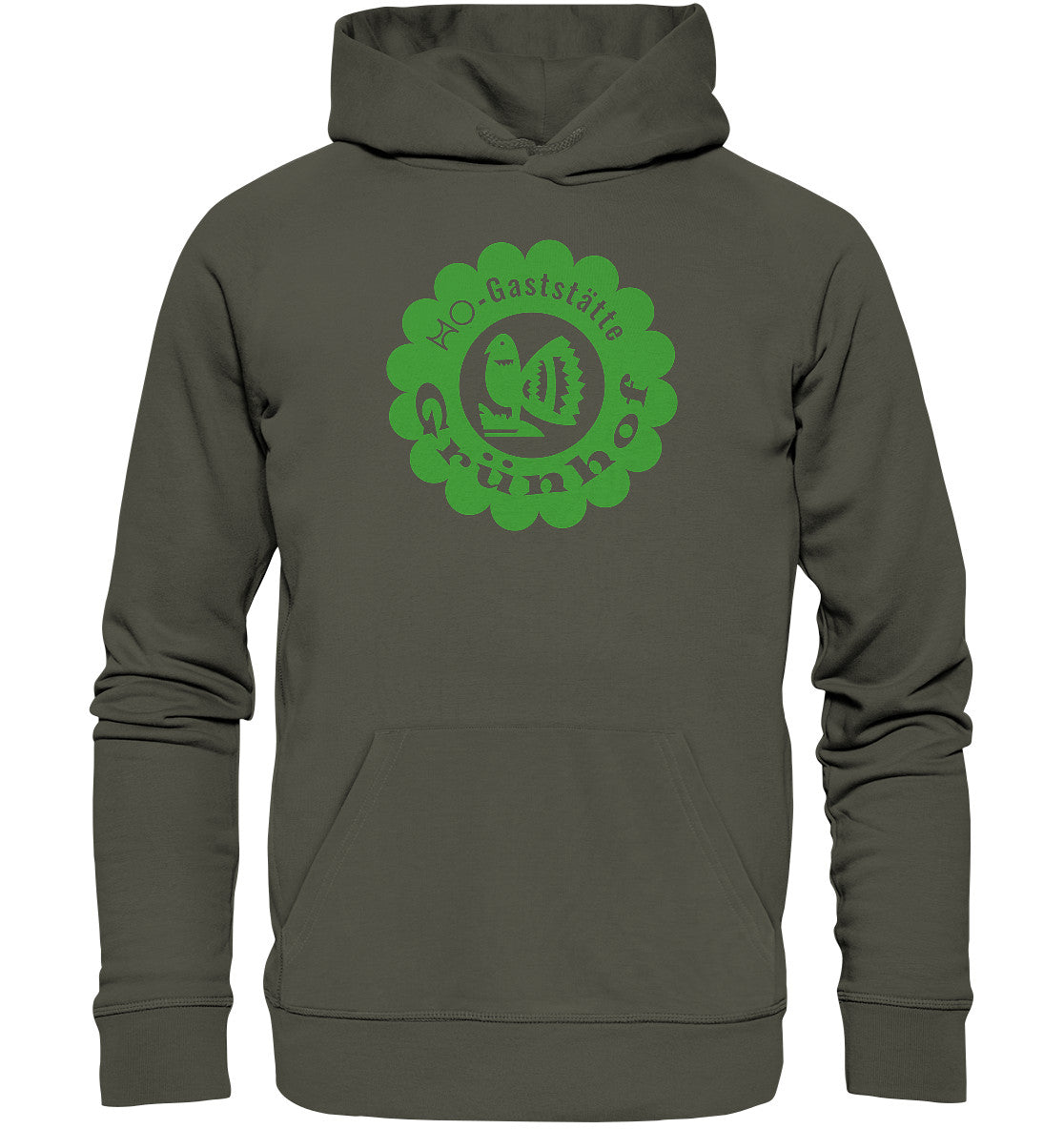 DDR Ostalgie Kapuze / Organic Hoodie Unisex • HO GASTSTÄTTE GRÜNHOF