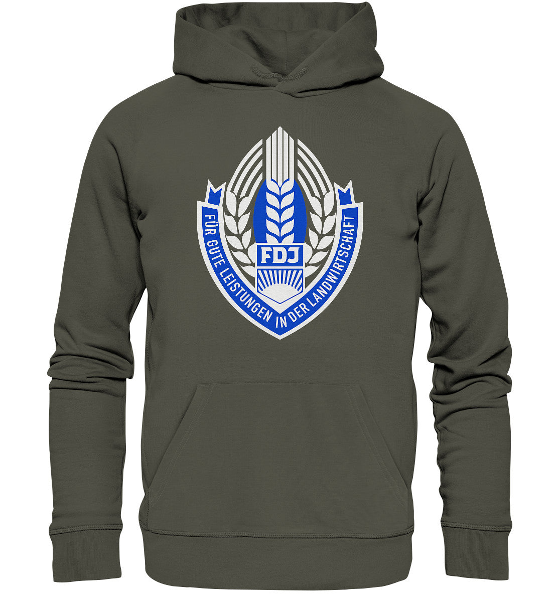 DDR Ostalgie Kapuze / Organic Hoodie Unisex • FDJ - FÜR GUTE LEISTUNGEN IN DER LANDWIRTSCHAFT