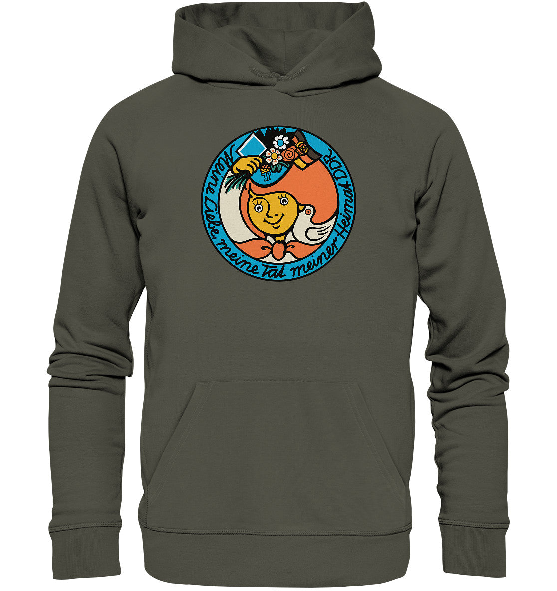 DDR Ostalgie Kapuze / Organic Hoodie Unisex • JUNGE PIONIERE - MEINE LIEBE MEINER HEIMAT