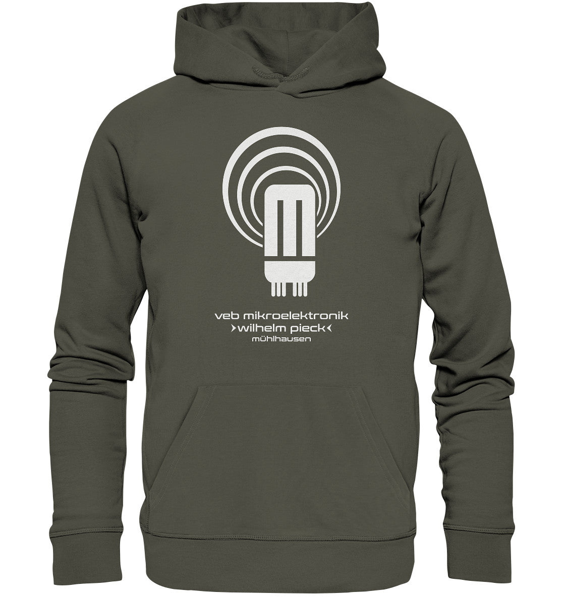 DDR Ostalgie Kapuze / Organic Hoodie Unisex • VEB MIKROELEKTRONIK WILHELM PIECK MÜHLHAUSEN