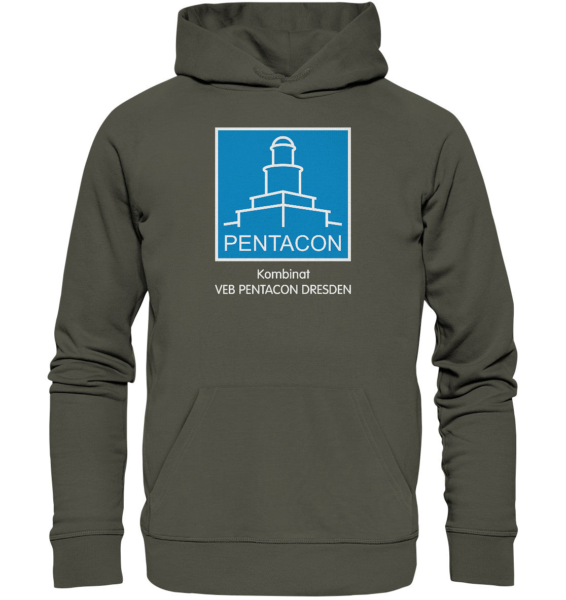 DDR Ostalgie Kapuze / Organic Hoodie Unisex • KOMBINAT VEB PENTACON DRESDEN