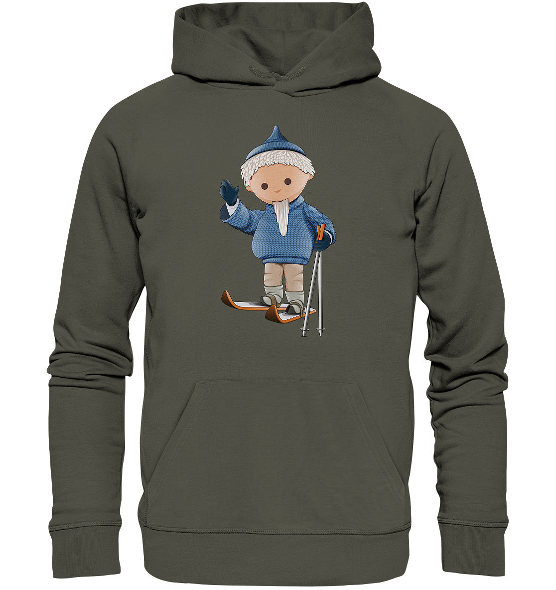 DDR Ostalgie Kapuze / Organic Hoodie Unisex • UNSER SANDMÄNNCHEN - AUF SKIERN (PU 422)