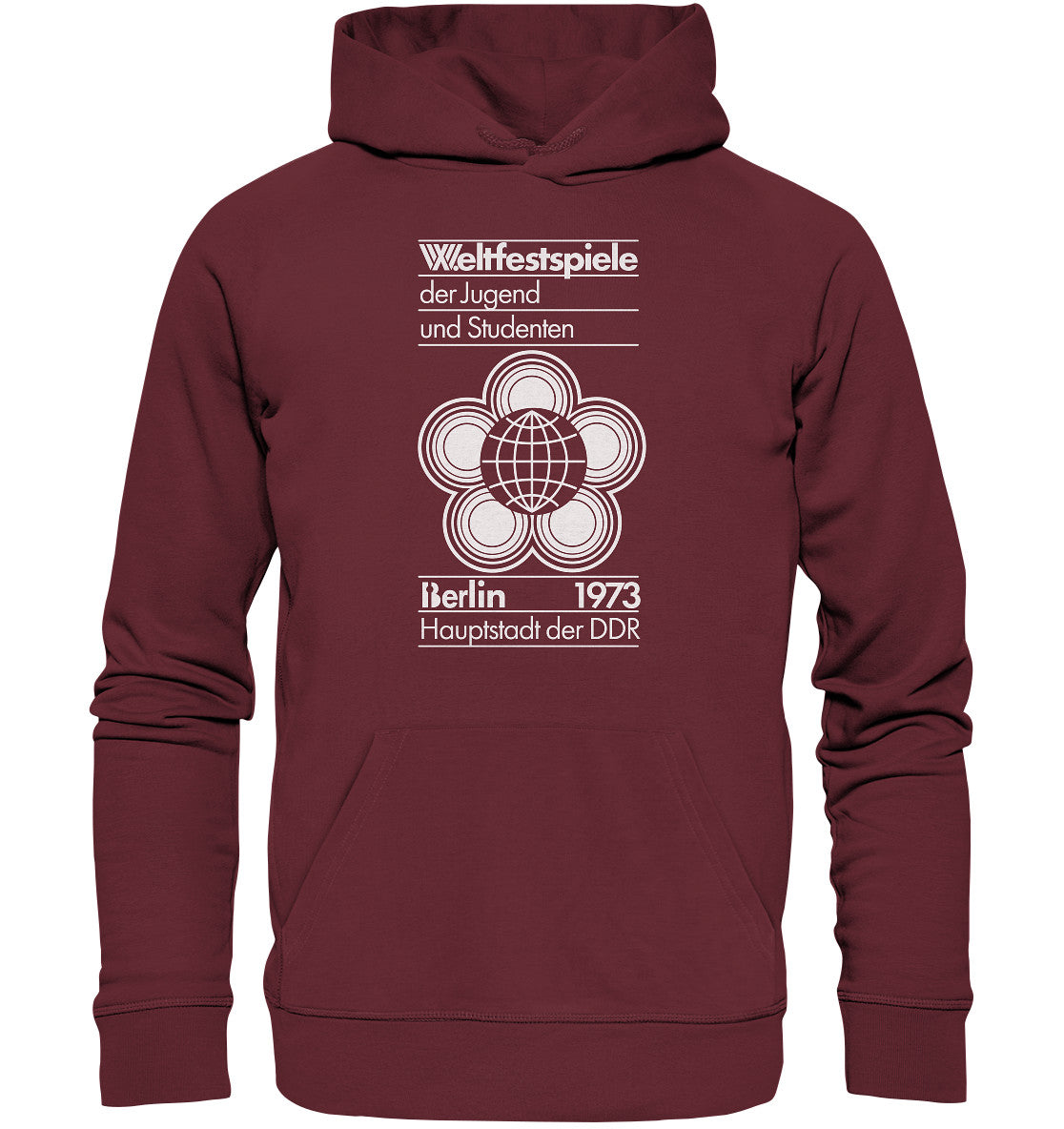 DDR Ostalgie Kapuze / Organic Hoodie Unisex• WELTFESTSPIELE BERLIN 1973 - PLAKATMOTIV