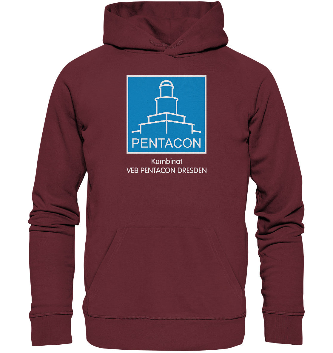 DDR Ostalgie Kapuze / Organic Hoodie Unisex • KOMBINAT VEB PENTACON DRESDEN