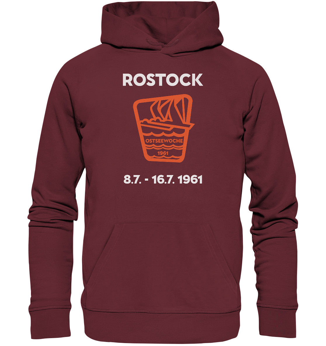 DDR Ostalgie Kapuze / Organic Hoodie Unisex • OSTSEEWOCHE ROSTOCK 1961