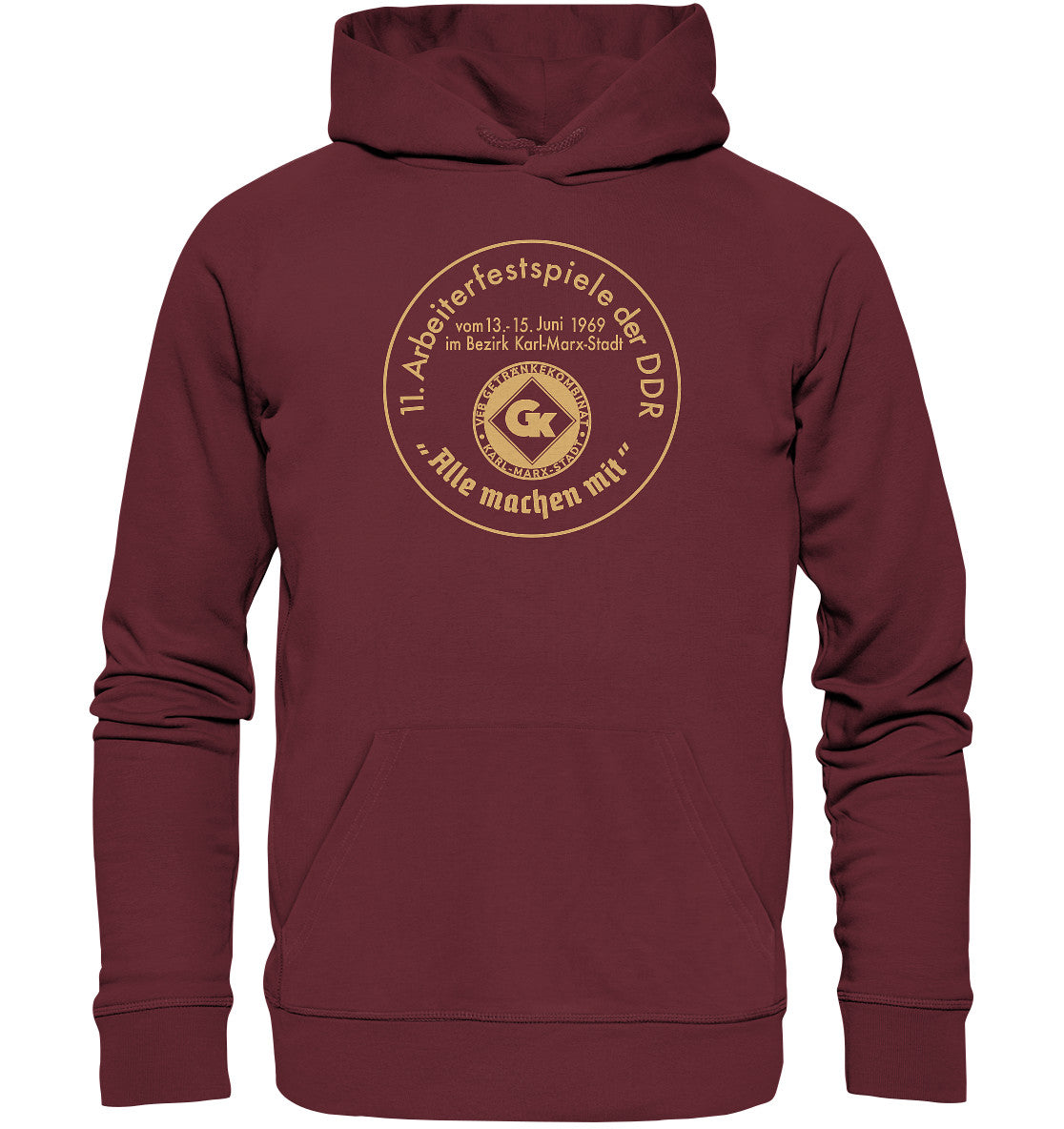 DDR Ostalgie Kapuze / Organic Hoodie Unisex • ARBEITERFESTSPIELE KARL-MARX-STADT