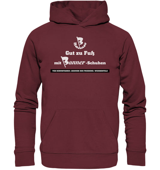DDR Ostalgie Kapuze / Organic Hoodie Unisex • BANNER-SCHUHE - GUT ZU FUSS
