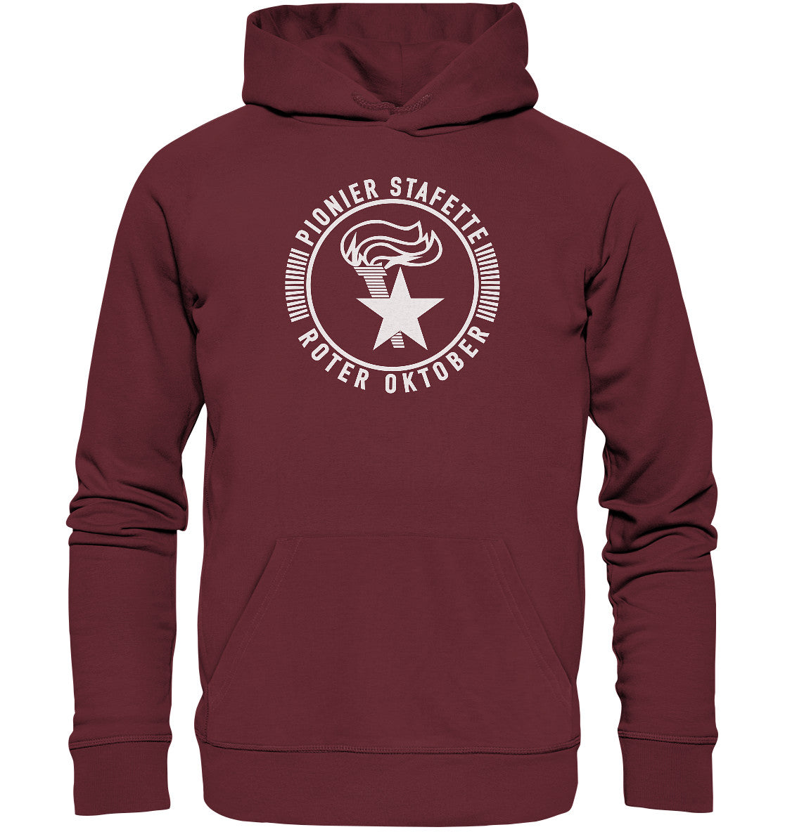 DDR Ostalgie Kapuze / Organic Hoodie Unisex • PIONIER-STAFETTE ROTER OKTOBER