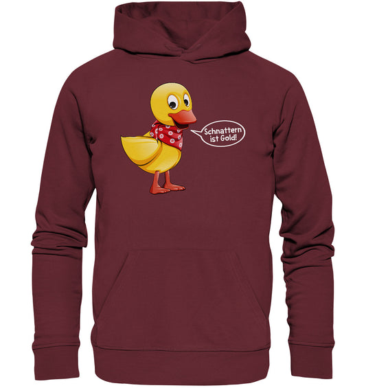 DDR Ostalgie Kapuze / Organic Hoodie Unisex • UNSER SANDMÄNNCHEN - SCHNATTERINCHEN - SCHNATTERN IST GOLD!