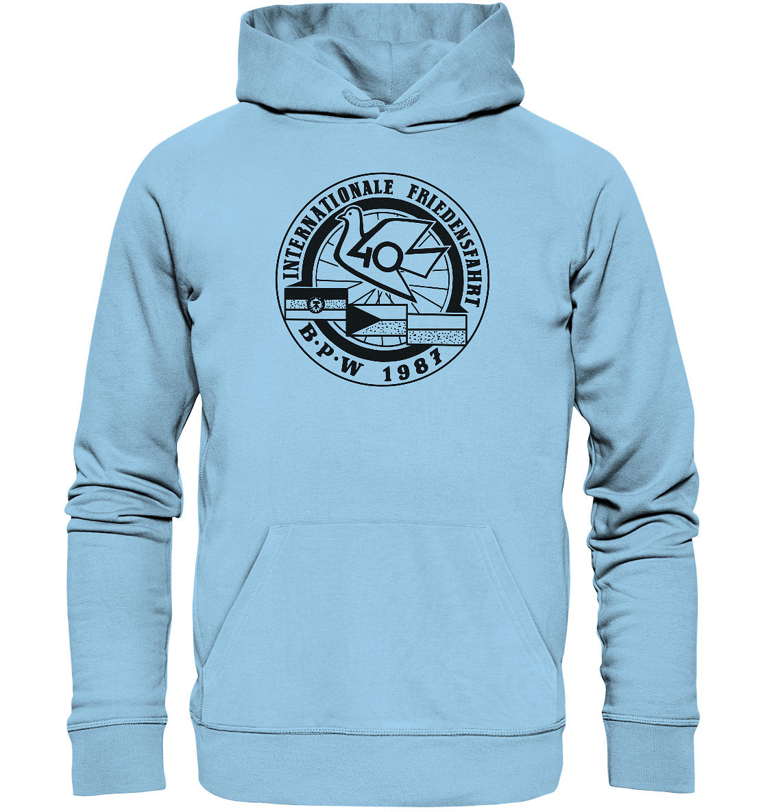 DDR Ostalgie Kapuze / Organic Hoodie Unisex • INTERNATIONALE FRIEDENSFAHRT 1987