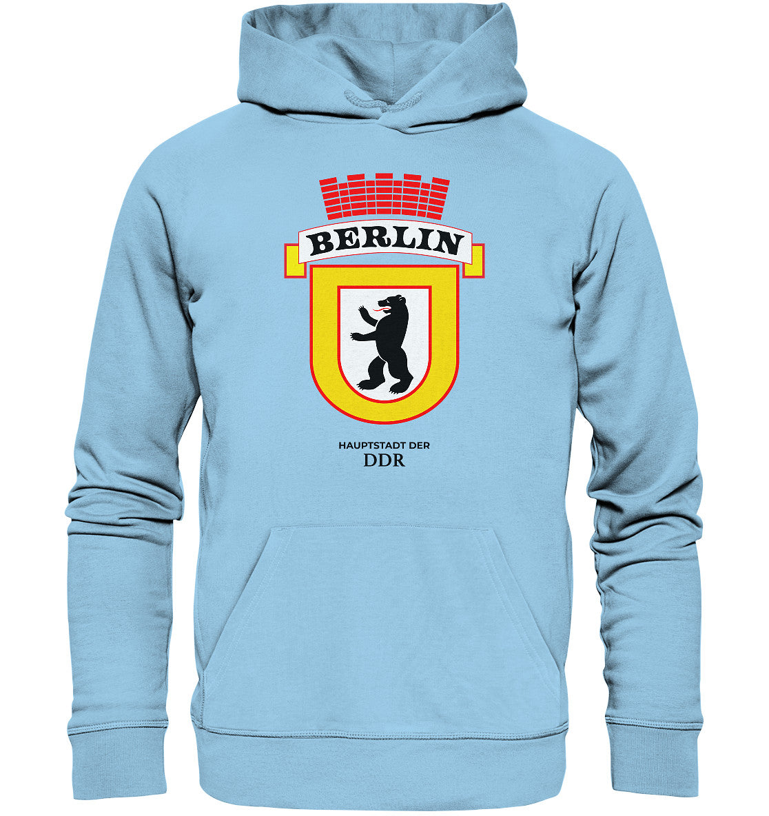 DDR Ostalgie Kapuze / Organic Hoodie Unisex • BERLIN - HAUPSTADT DER DDR - ORIGINAL WIMPEL