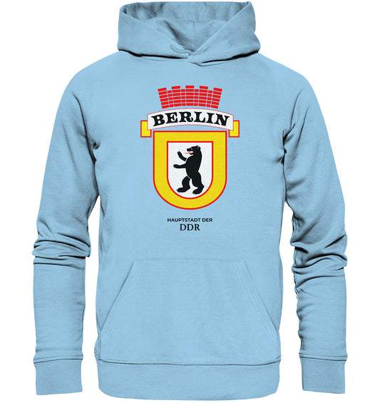 DDR Ostalgie Kapuze / Organic Hoodie Unisex • BERLIN - HAUPSTADT DER DDR - ORIGINAL WIMPEL