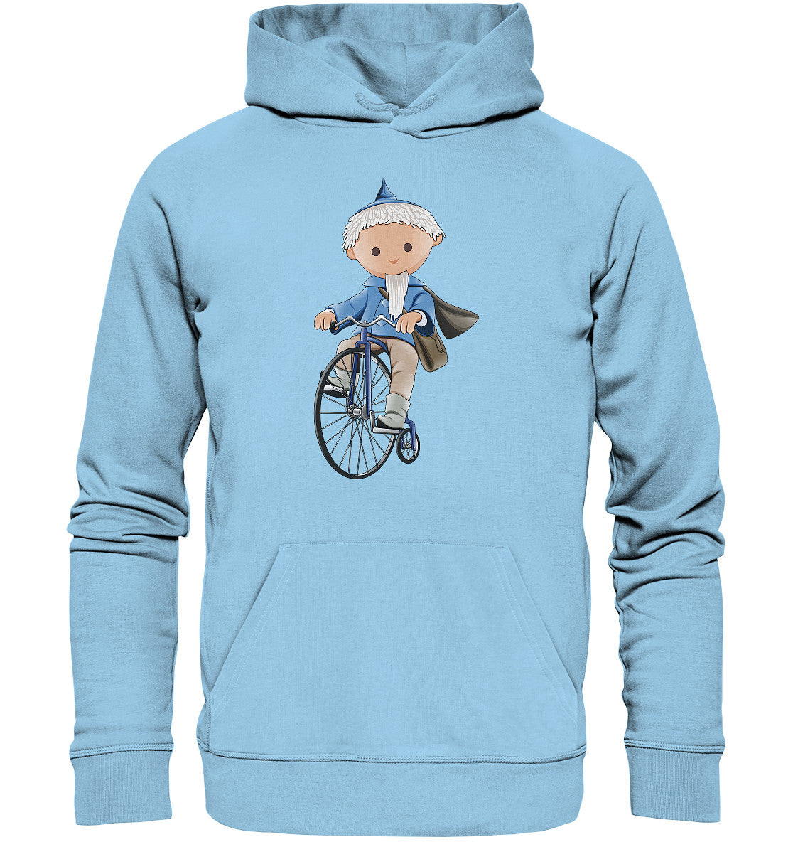 PREMIUM ORGANIC HOODIE UNISEX • UNSER SANDMÄNNCHEN - AUF DEM HOCHRAD - BLAU (PU-97, 1969)