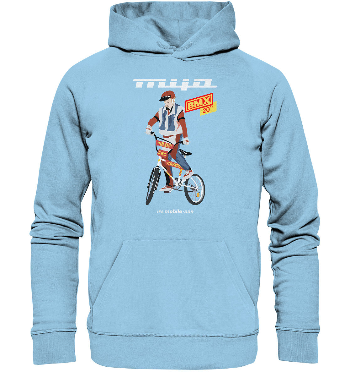 DDR Ostalgie Kapuze / Organic Hoodie Unisex • MIFA BMX - ORIGINAL WERBUNG