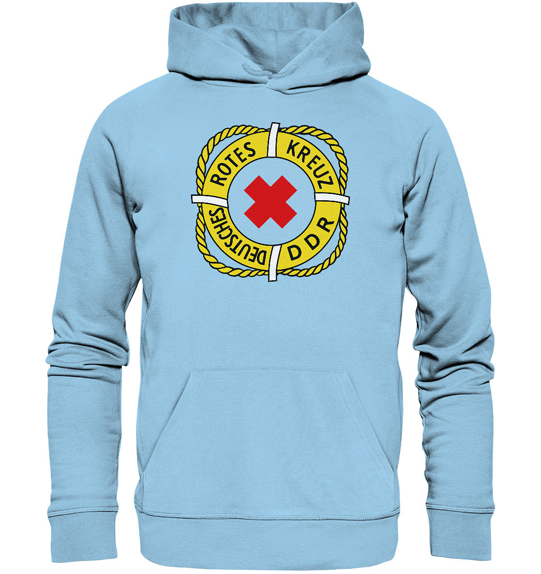 DDR Ostalgie Kapuze / Organic Hoodie Unisex • DEUTSCHES ROTES KREUZ DDR RETTUNG
