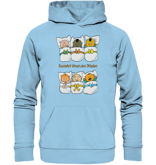 DDR Ostalgie Kapuze / Organic Hoodie Unisex • BEWAHRT IHNEN DEN FRIEDEN (DDR ORIGINAL-PLAKAT)