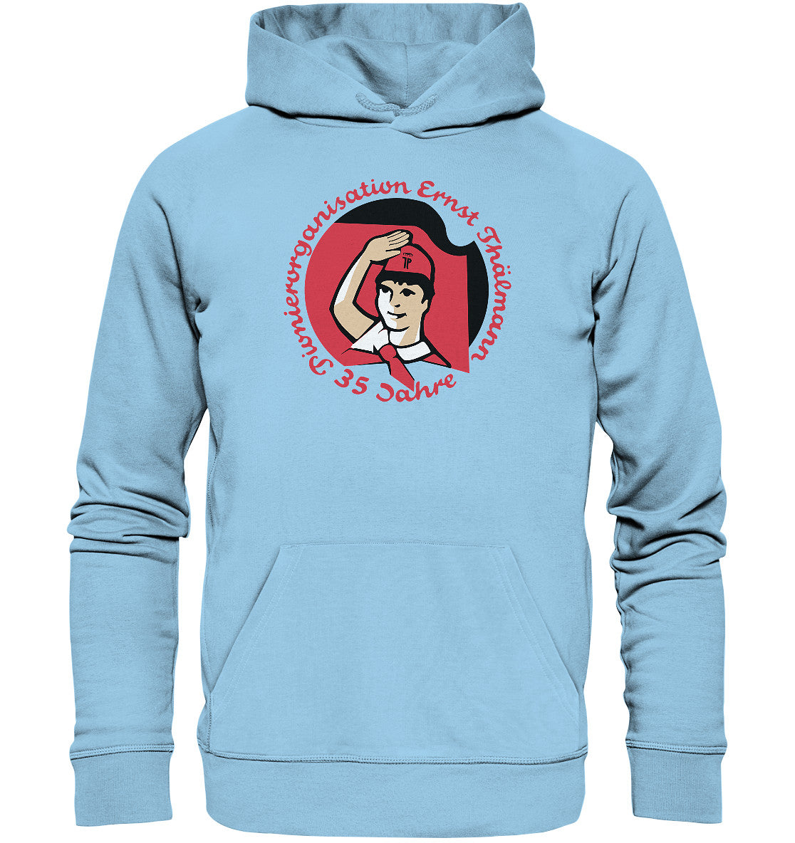 DDR Ostalgie Kapuze / Organic Hoodie Unisex • 35 JAHRE PIONIERORGANISATION ERNST THÄLMANN
