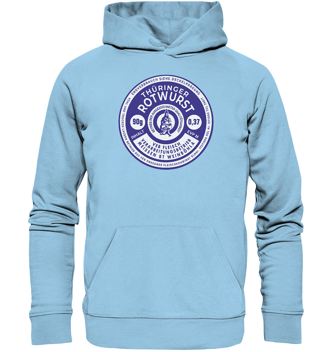 DDR Ostalgie Kapuze / Organic Hoodie Unisex • THÜRINGER ROTWURST