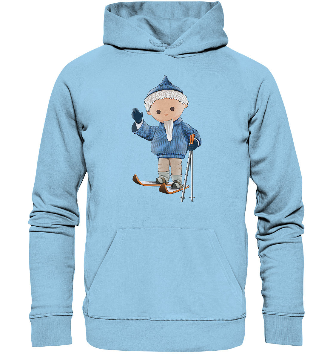DDR Ostalgie Kapuze / Organic Hoodie Unisex • UNSER SANDMÄNNCHEN - AUF SKIERN (PU 422)