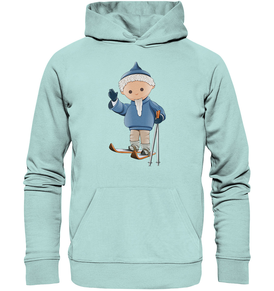 DDR Ostalgie Kapuze / Organic Hoodie Unisex • UNSER SANDMÄNNCHEN - AUF SKIERN (PU 422)