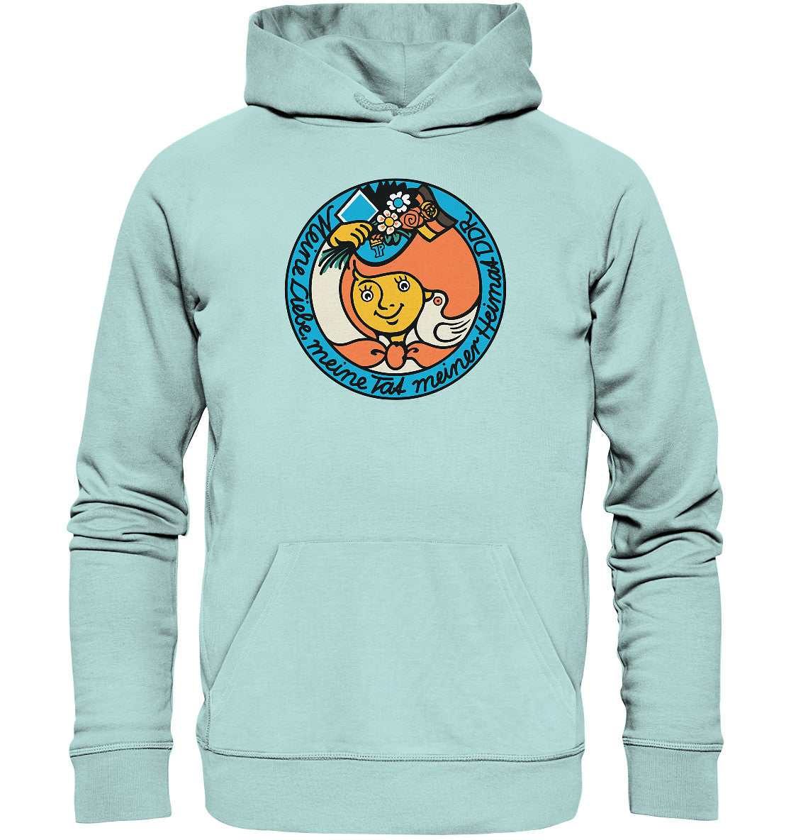 DDR Ostalgie Kapuze / Organic Hoodie Unisex • JUNGE PIONIERE - MEINE LIEBE MEINER HEIMAT