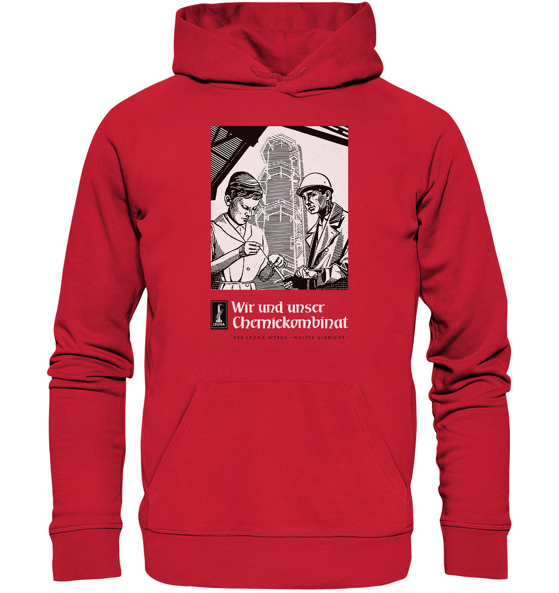 DDR Ostalgie Kapuze / Organic Hoodie Unisex • LEUNA WERKE WALTER ULBRICHT