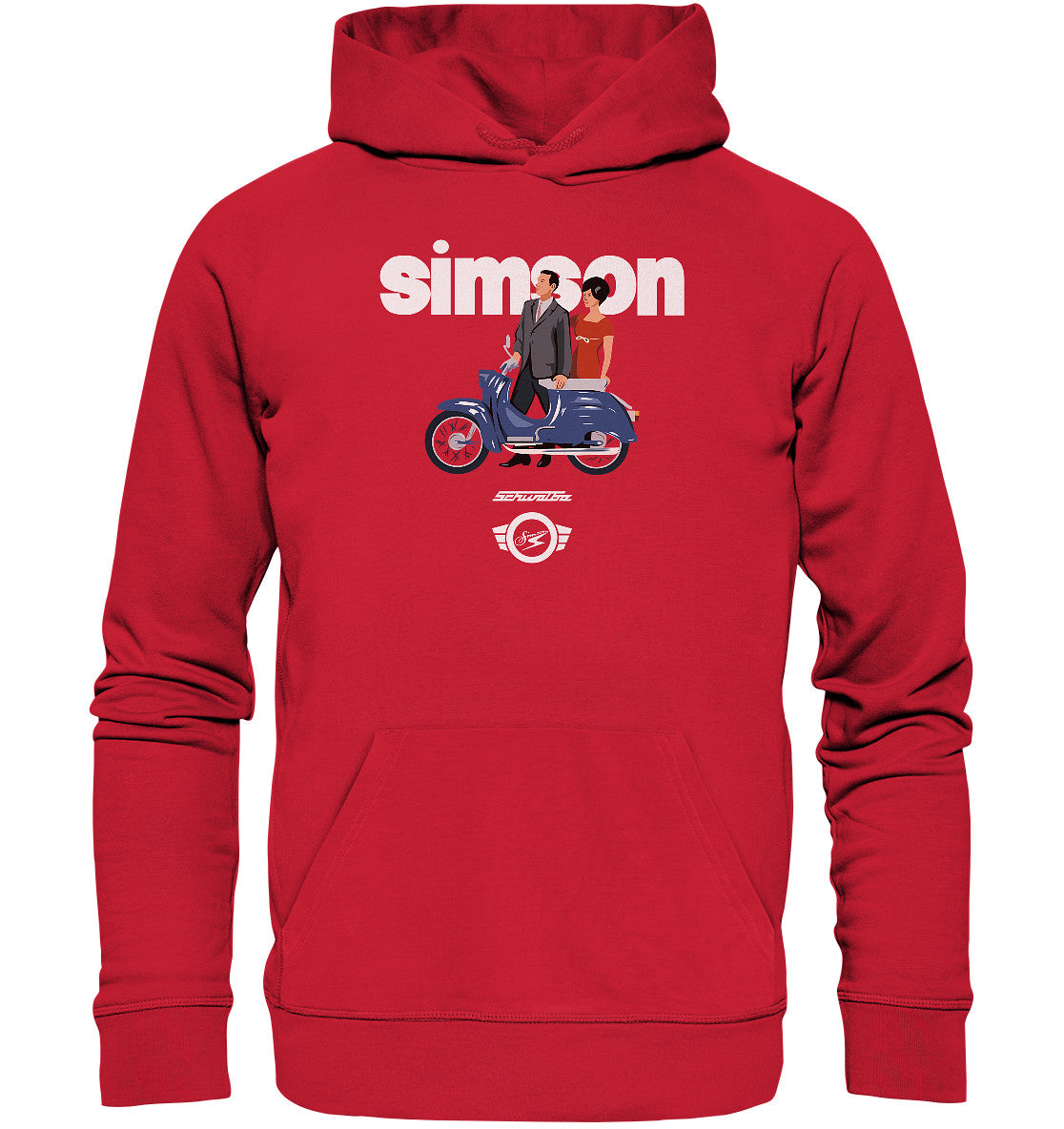 DDR Ostalgie Kapuze / Organic Hoodie Unisex • SIMSON SCHWALBE - ORIGINAL WERBUNG 1964