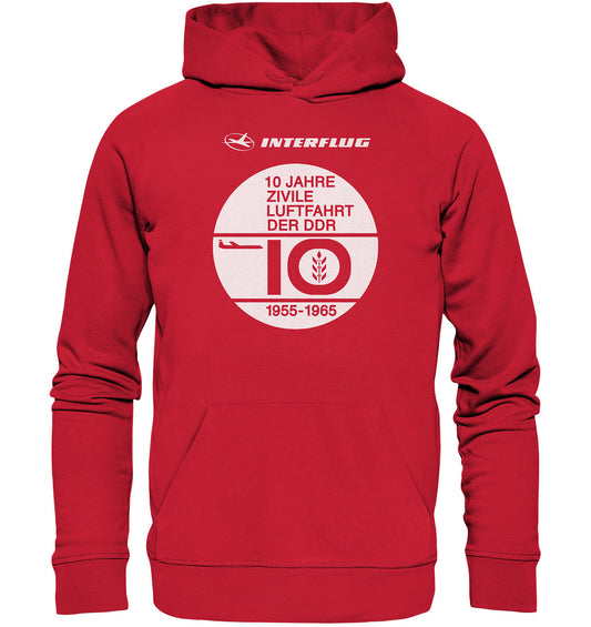 DDR Ostalgie Kapuze / Organic Hoodie Unisex • 10 JAHRE INTERFLUG