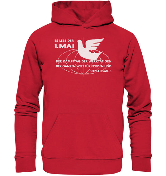 DDR Ostalgie Kapuze / Organic Hoodie Unisex • ES LEBE DER ERSTE MAI