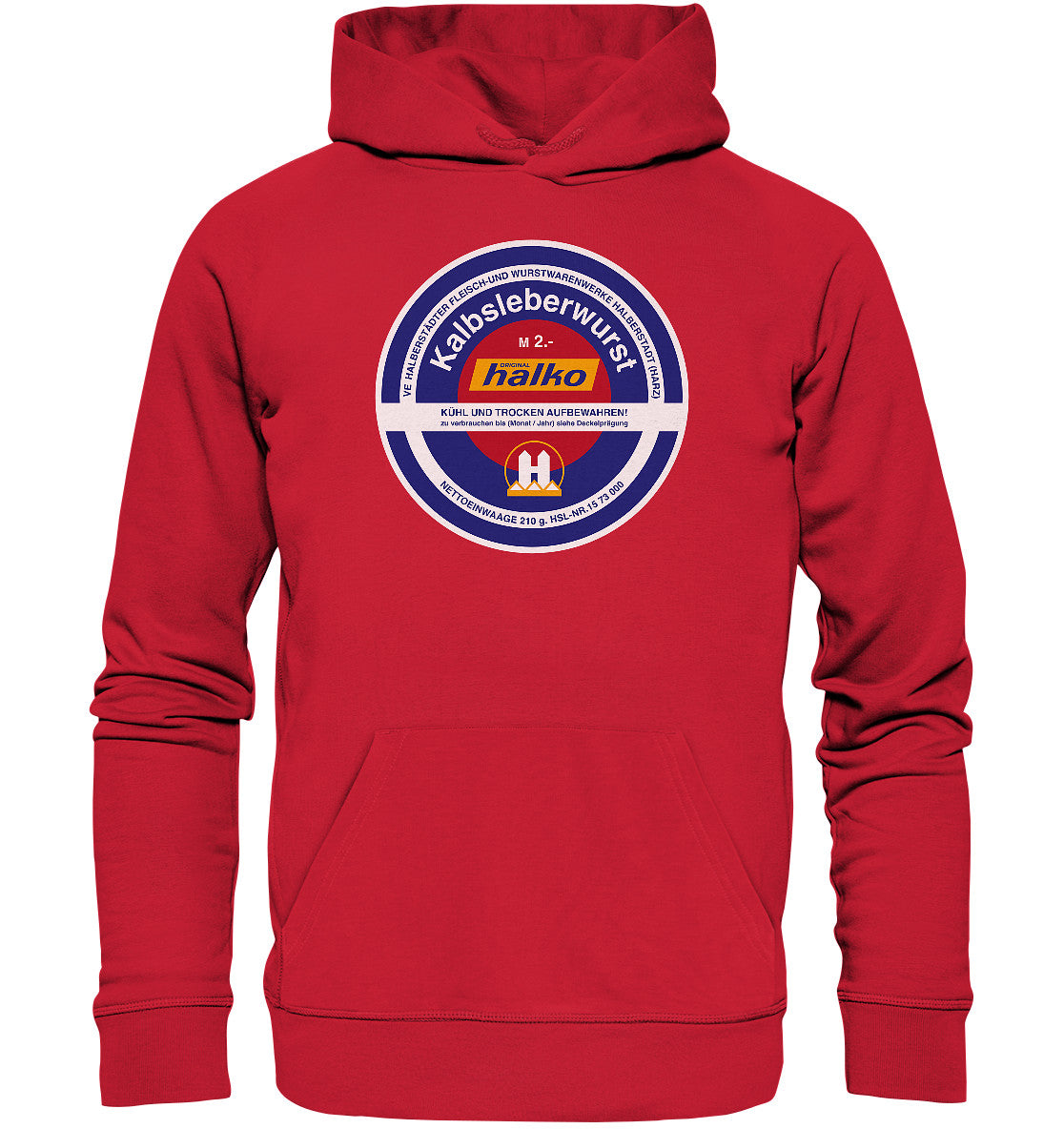 DDR Ostalgie Kapuze / Organic Hoodie Unisex • HALBERSTÄDTER WURSTWAREN - KALBSLEBERWURST